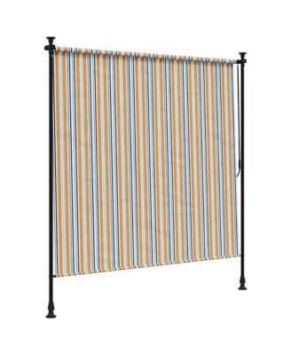 Outdoor Roller Blind Yellow and White, Anthracite