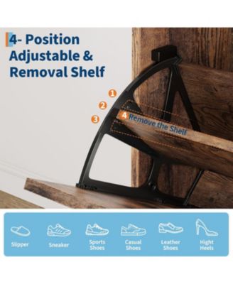 Shoe Storage Organizer with 2 Flip Drawers and 1 Drawer, Shoe Storage Organizer with 3-Tier Adjustable Shelves for Entryway, Living Room