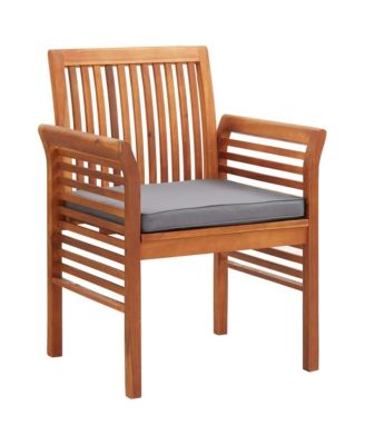 Patio Dining Chairs with Cushions 3 pcs Solid Acacia Wood