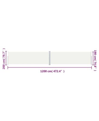 Side Awning Cream Polyester with PU coating, steel, aluminum Large