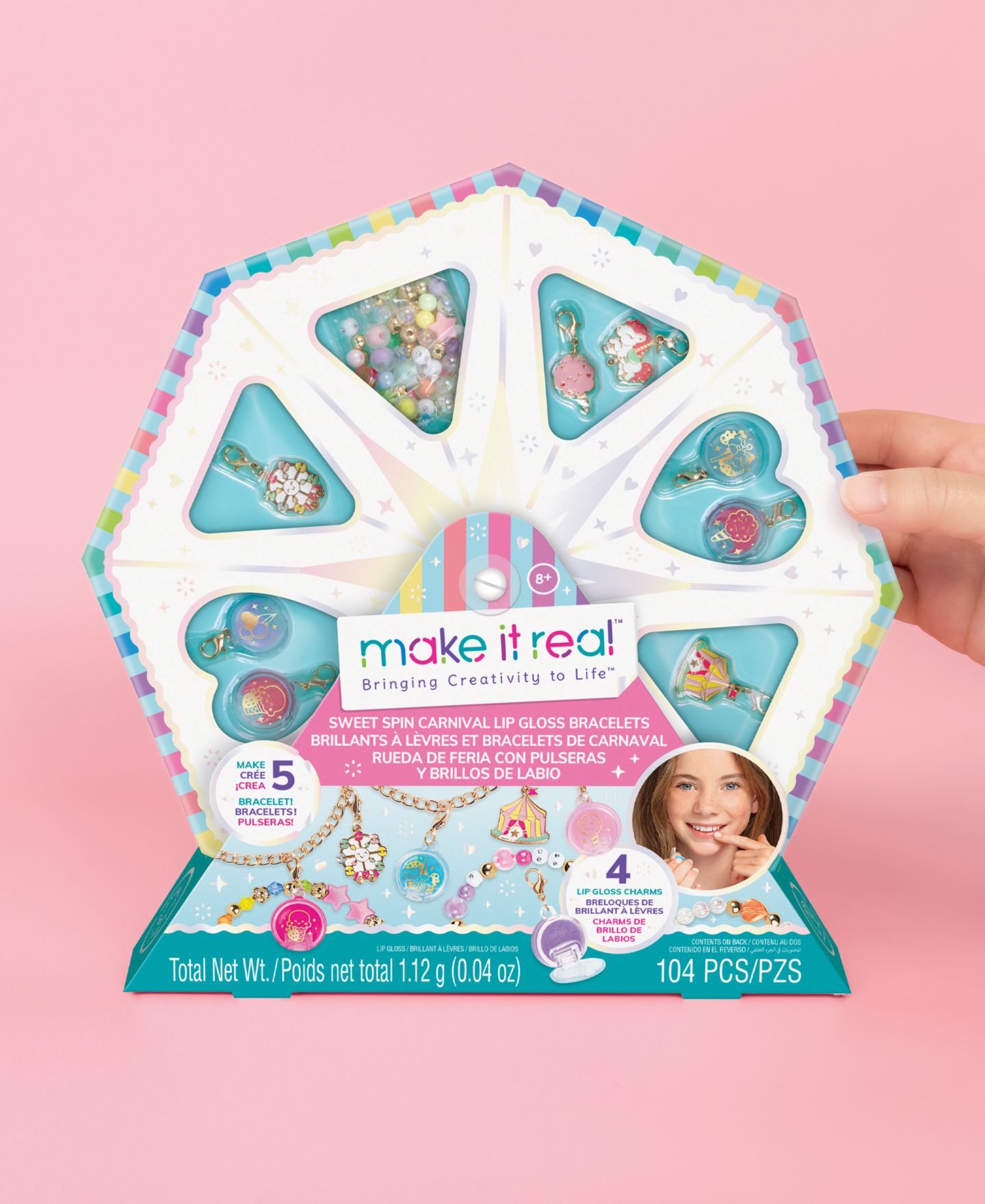 Детские игрушки Make It Real Carnival-Themed Strawberry-Scented Lip Gloss Sweet Spin 5-Piece Bracelet Set, Ages 8+, цвет: Разноцветный — фото 5