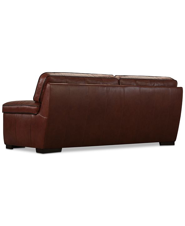 Furniture Myars 91" Leather Sofa & Reviews - Furniture ...