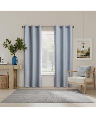 Servana Abstract Magnetic Closure 100% Blackout Grommet Curtain Panel Pair