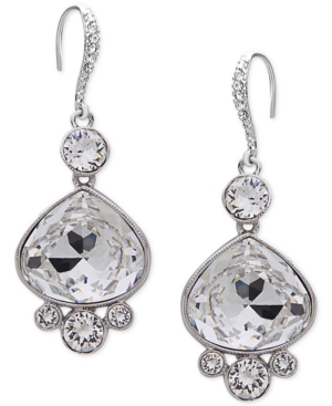 UPC 639268034450 product image for Nina Silver-Tone Swarovski Crystal Pear Drop Earrings | upcitemdb.com