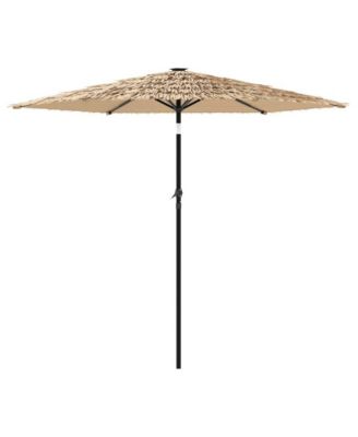 Garden Parasol Brown Material: 100% polyester, Powder-Coated Steel