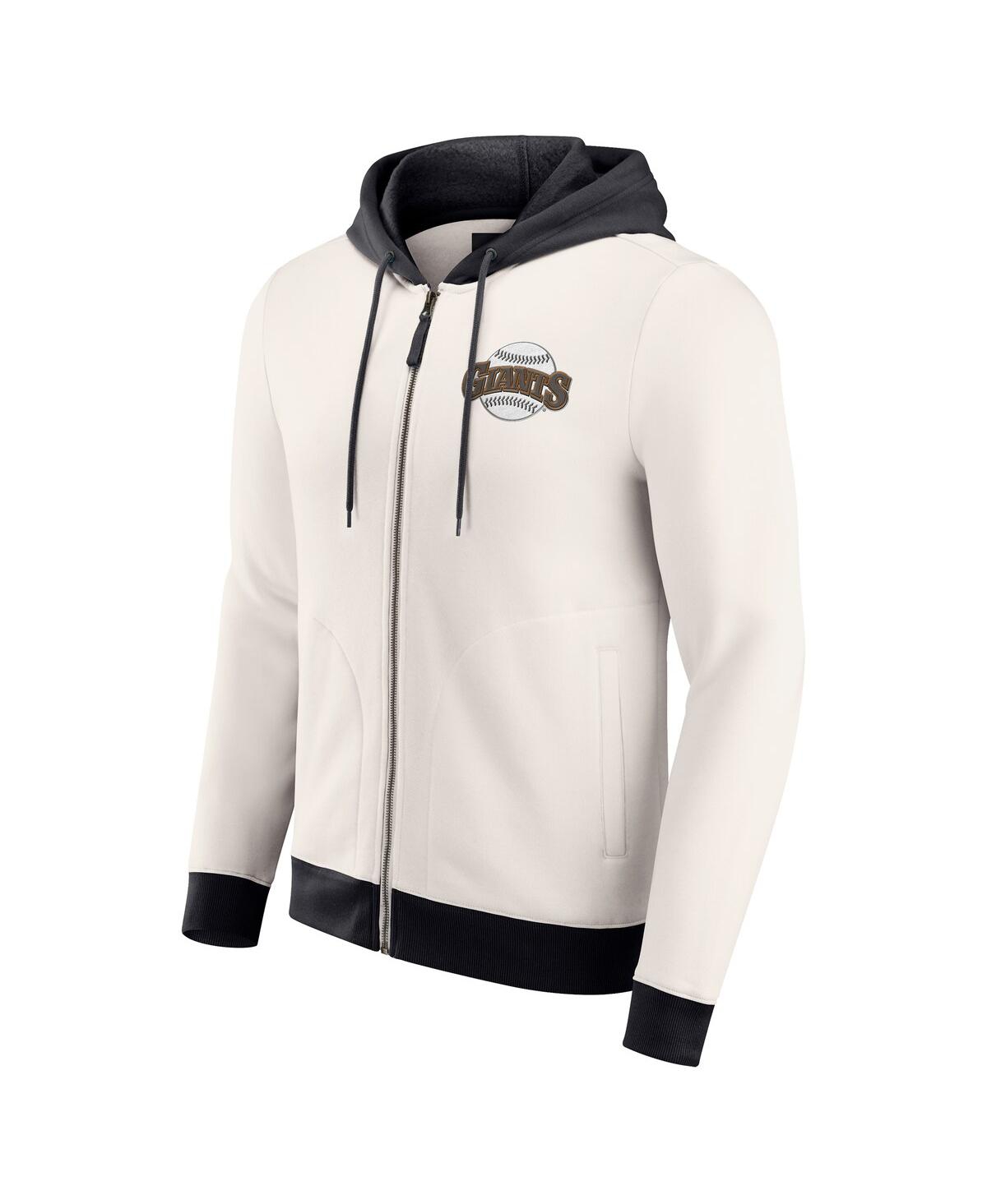 Fanatics Men's Cream San Francisco Giants Polar Fleece Full-zip Hoodie In Black