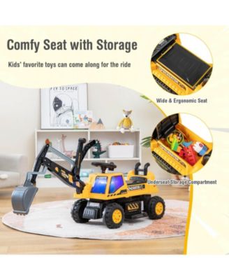 Kids ASTM Certificated Powered Ride On Bulldozer with Front Digger Shovel-Yellow