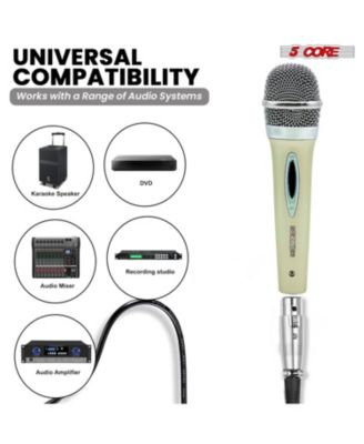 XLR Microphone Dynamic Mic Karaoke Singing Studio Mics Handheld Microfono - PM 286 WH