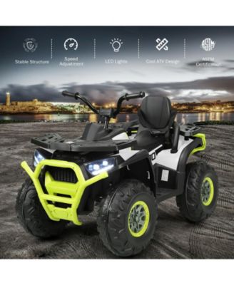 12 V Kids Electric 4-Wheeler ATV Quad with MP3 and LED Lights-White