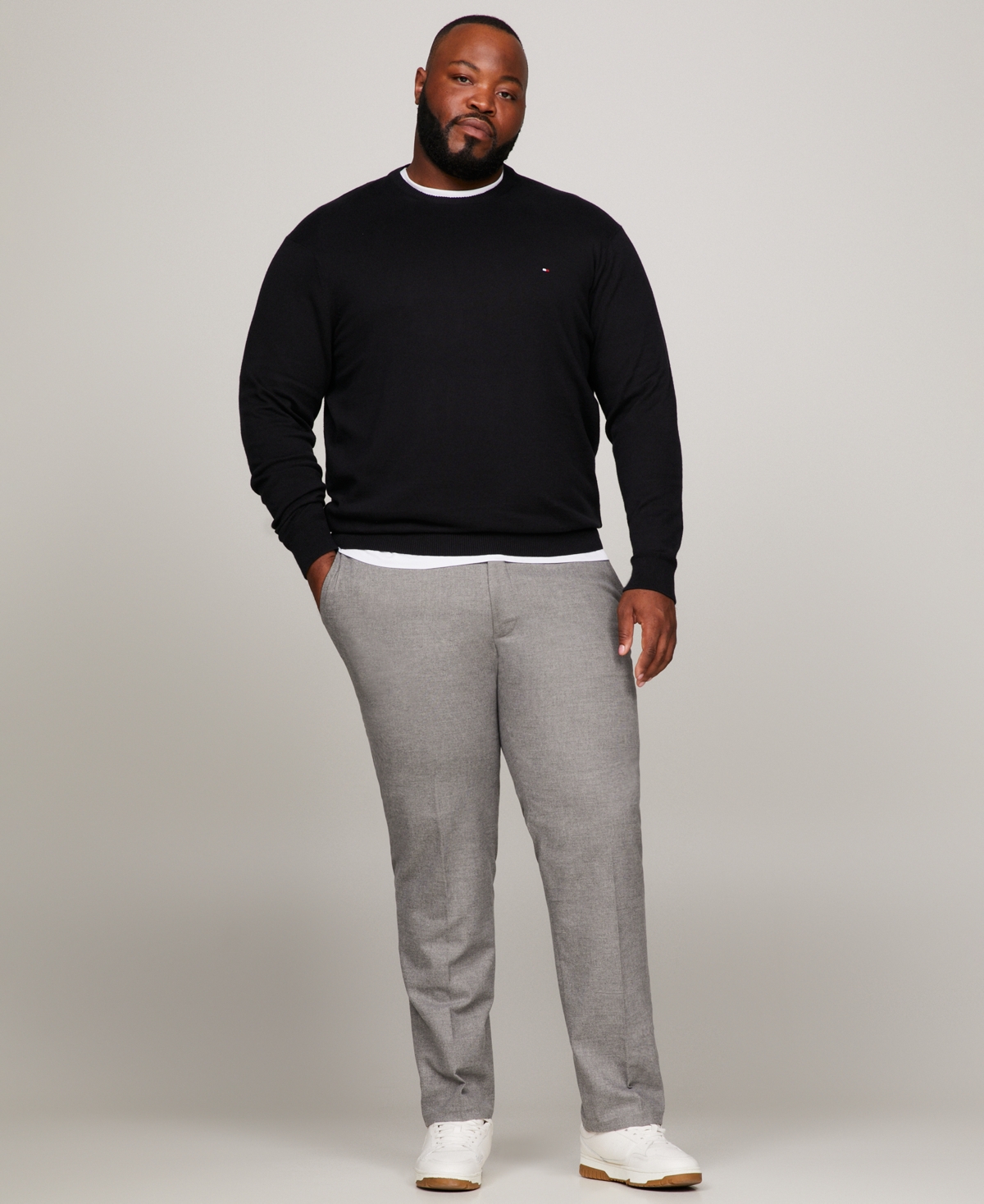 Tommy Hilfiger Men's Big and Tall Crewneck Sweater