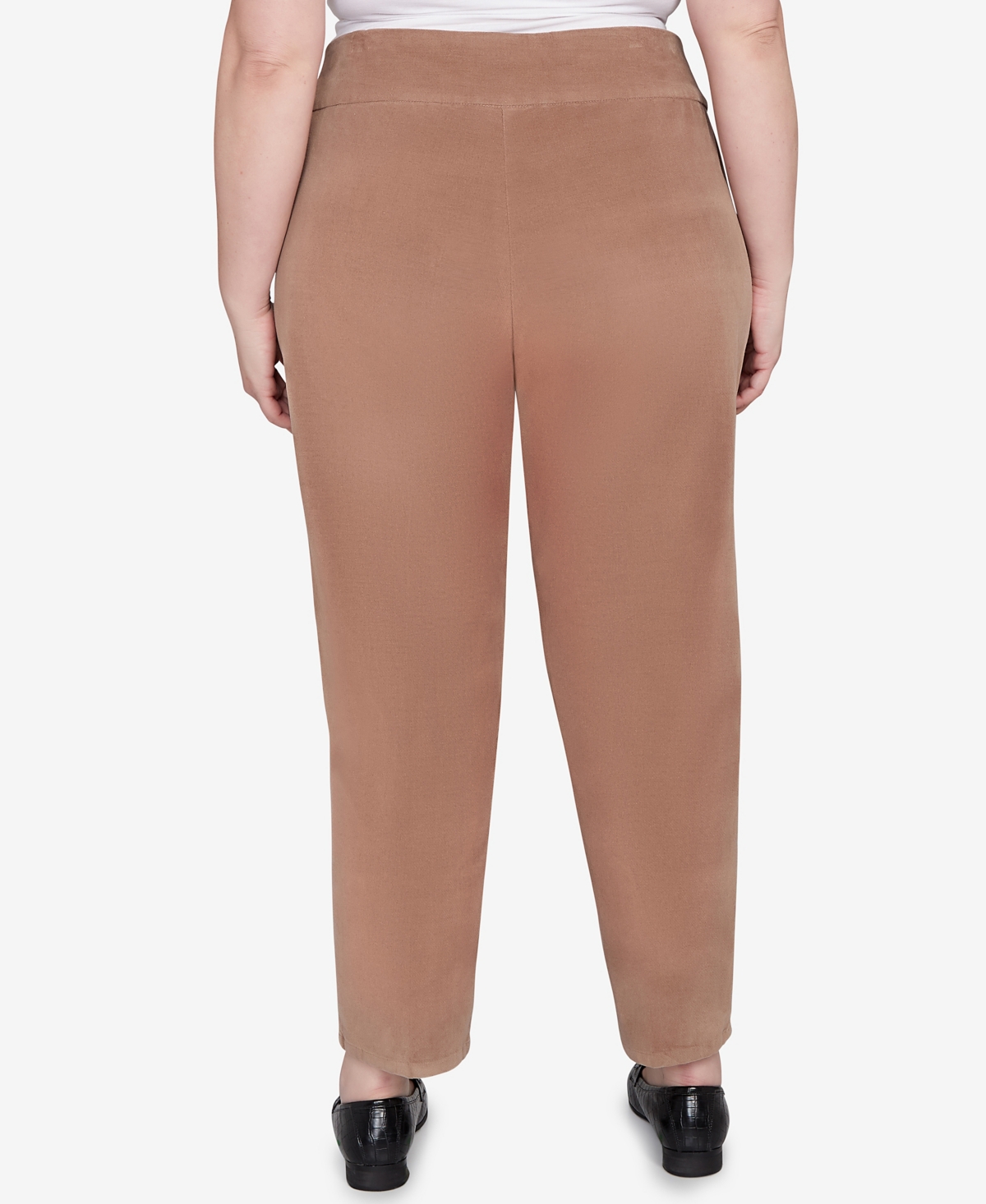 Alfred Dunner Plus Size Vienna Allure Fit Flat Front Corduroy Average Length Pant In Brown