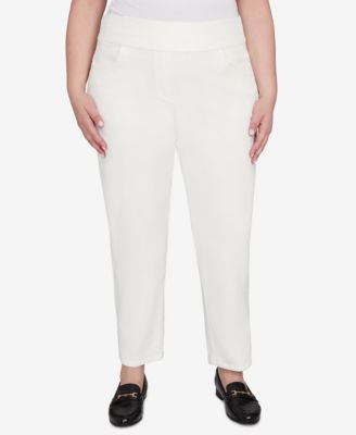 Plus Size Vienna Allure Fit Flat Front Corduroy Short Length Pant
