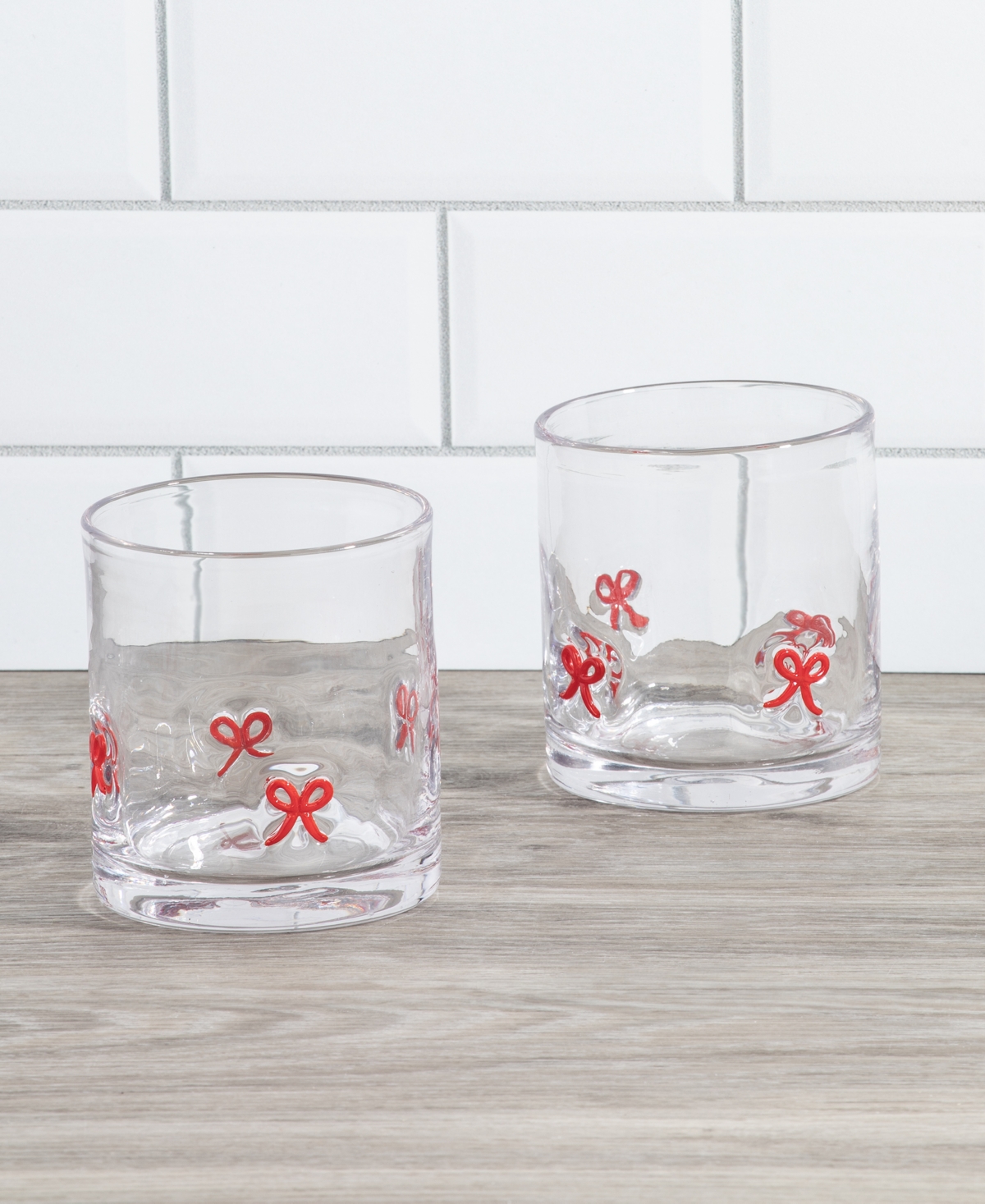 Thirstystone Bow Icon Glasses, Set Of 2 In Transparent