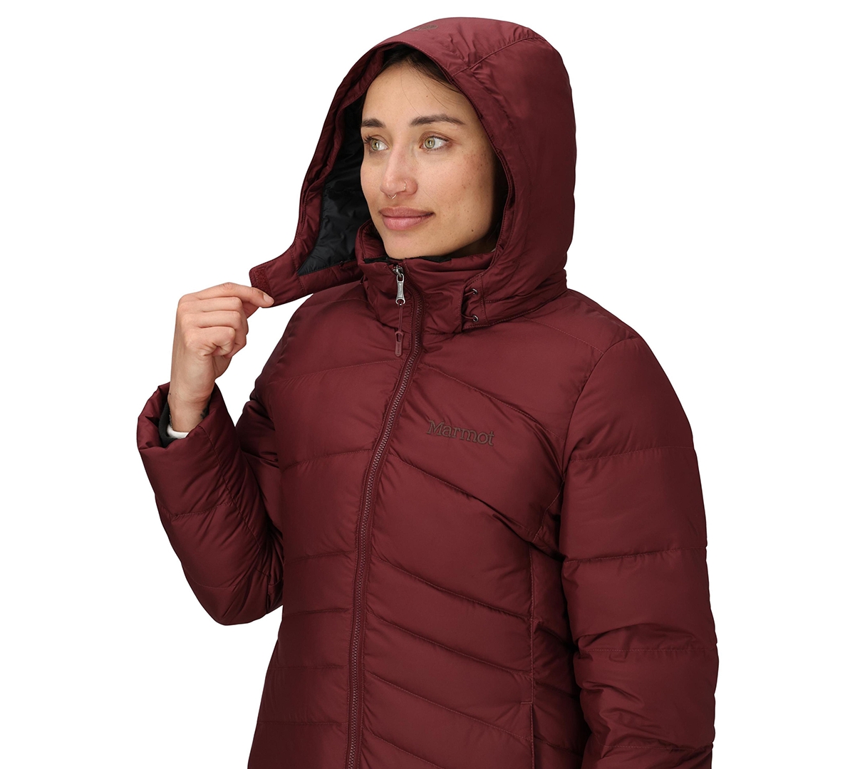Marmot Women's Montreal Hooded Faux-fur-trim Coat In Burgundy