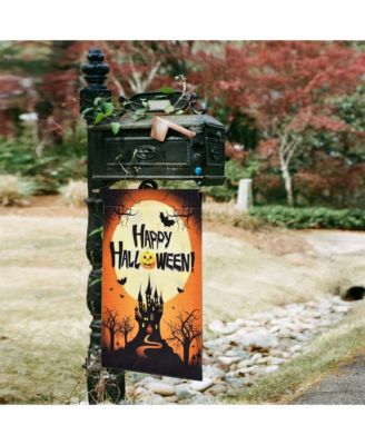 Halloween Pumpkin String Light with Garden Flag Full Moon Jack O Lantern Outdoor Yard Decorations 2025