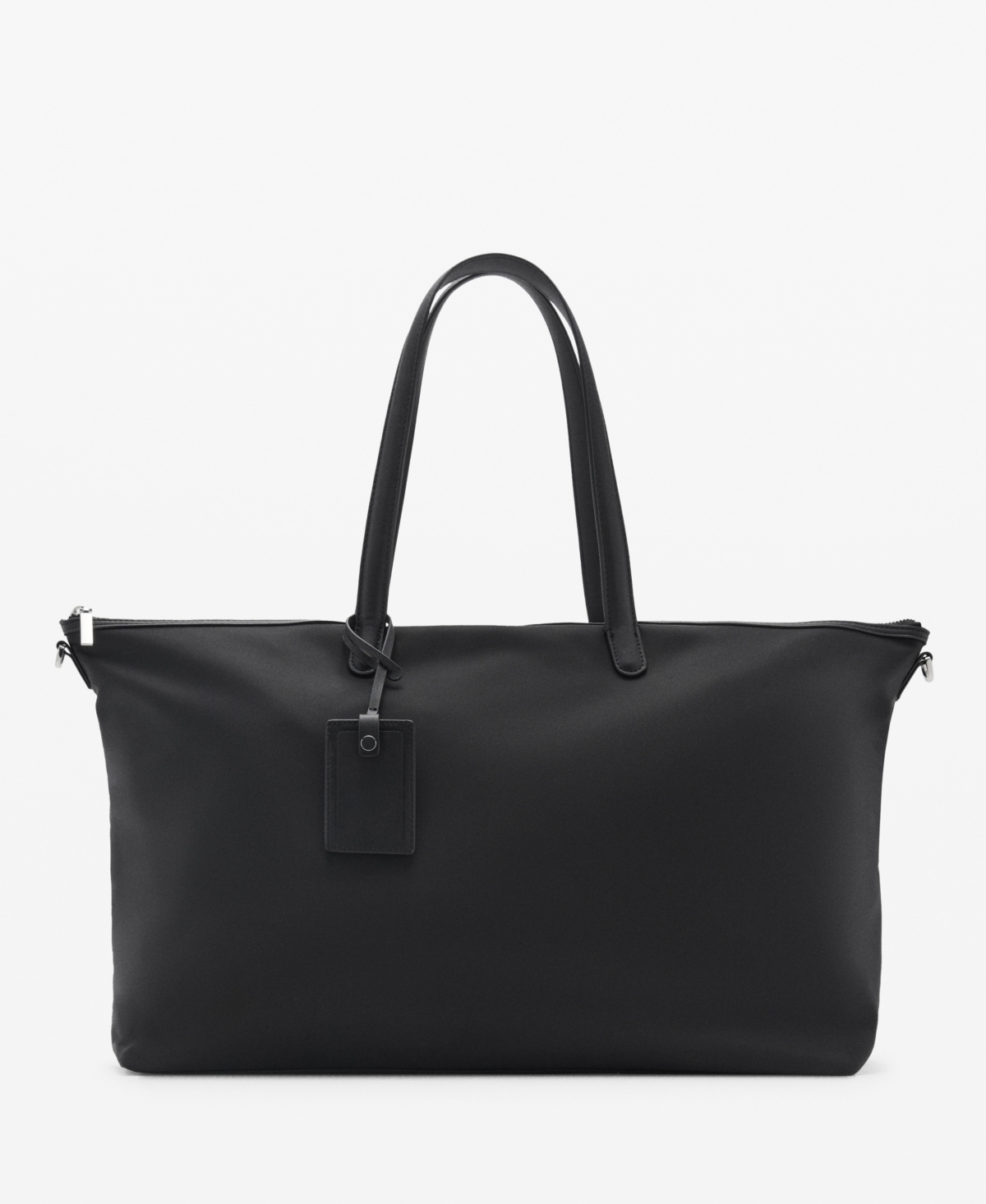 Mango Women's Large Nylon Shopper Bag In Black