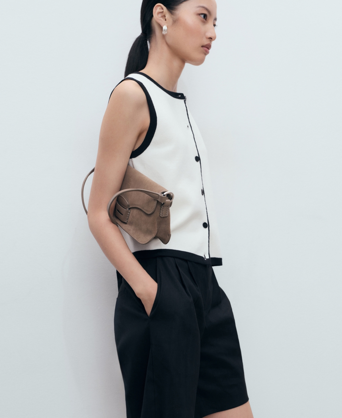 Mango Women's Contrast Detail Knitted Sweater Vest