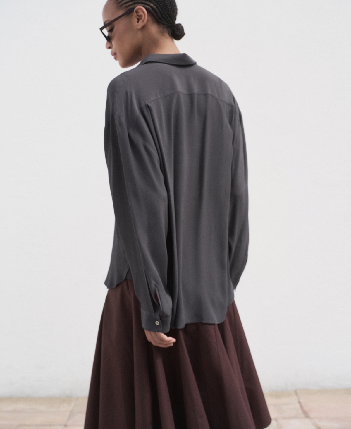 Mango Women's Oversize Flowy Shirt