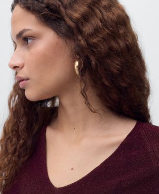 Women's V-Neck Lurex Sweater