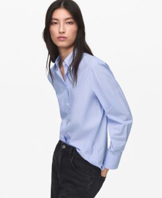 MANGO - Women's Cotton And Lyocell Blend Straight Shirt