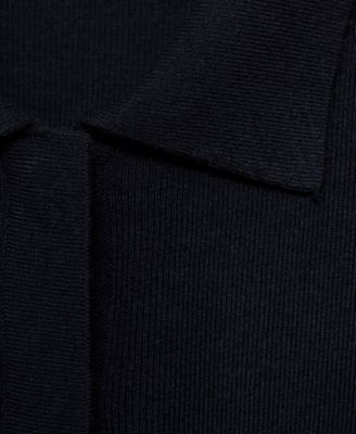 Women's Short-Sleeved Polo-Neck Sweater