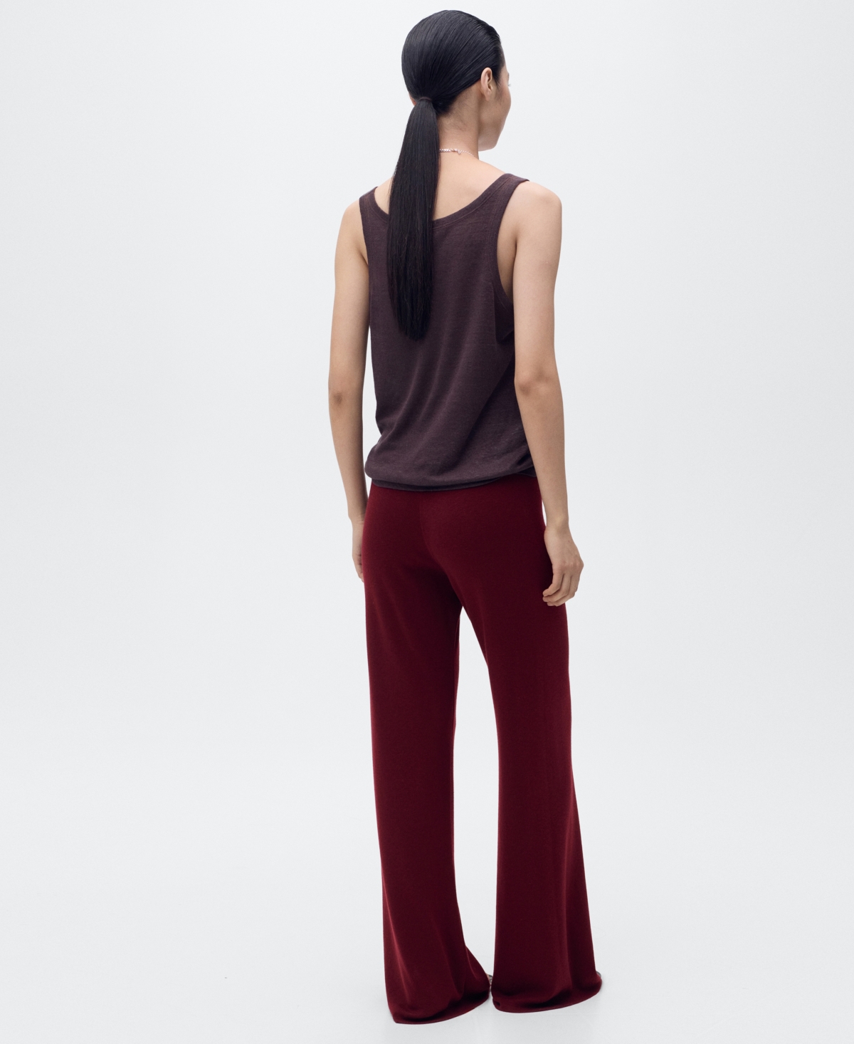 Mango Women's Straight Knitted Pants In Red