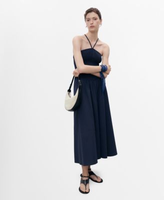 MANGO - Women's Combined Halter-Neck Dress