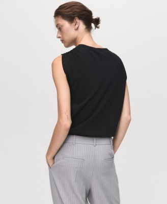 Women's Metallic Detail Short-Sleeved Sweater