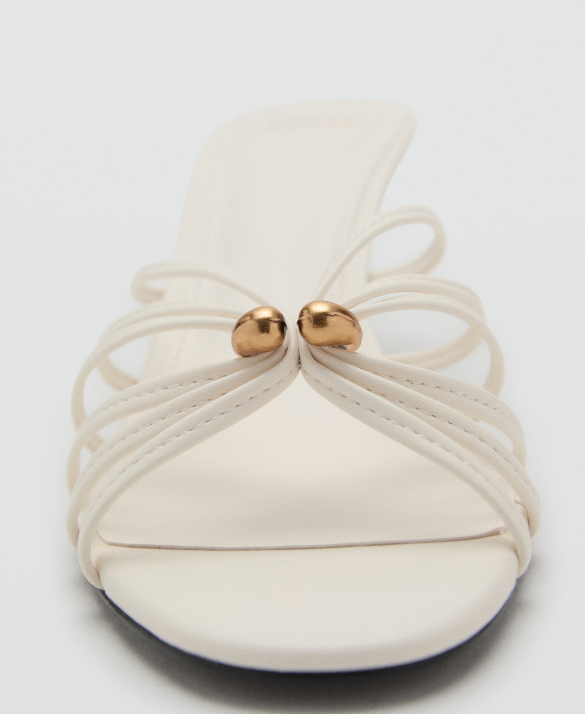 Mango Women's Metallic Detail Kitten Heel Sandals In Animal Print