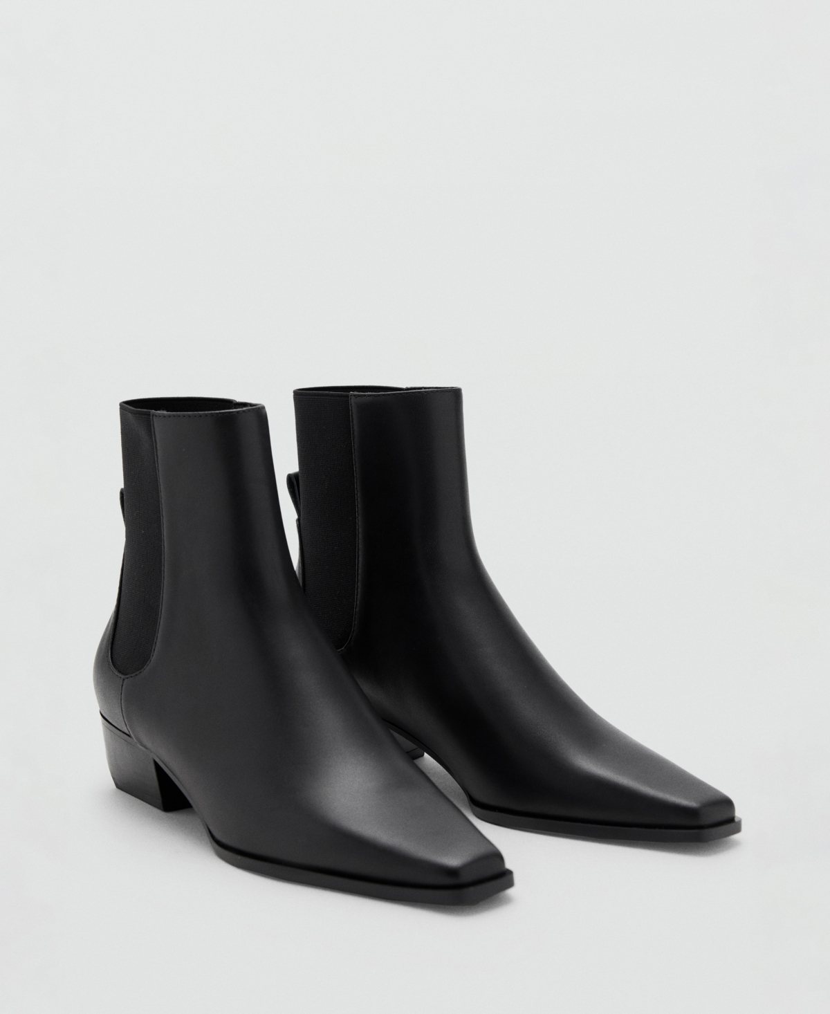 Mango Women's Leather Heeled Boots In Black