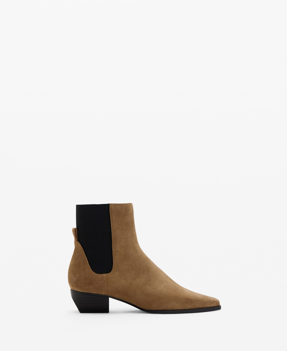 Mango Square Toe Bootie In Brown