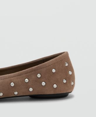 Women's Studded Leather Ballet Flats