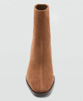 Women's Block Heel Suede Leather Ankle Boots