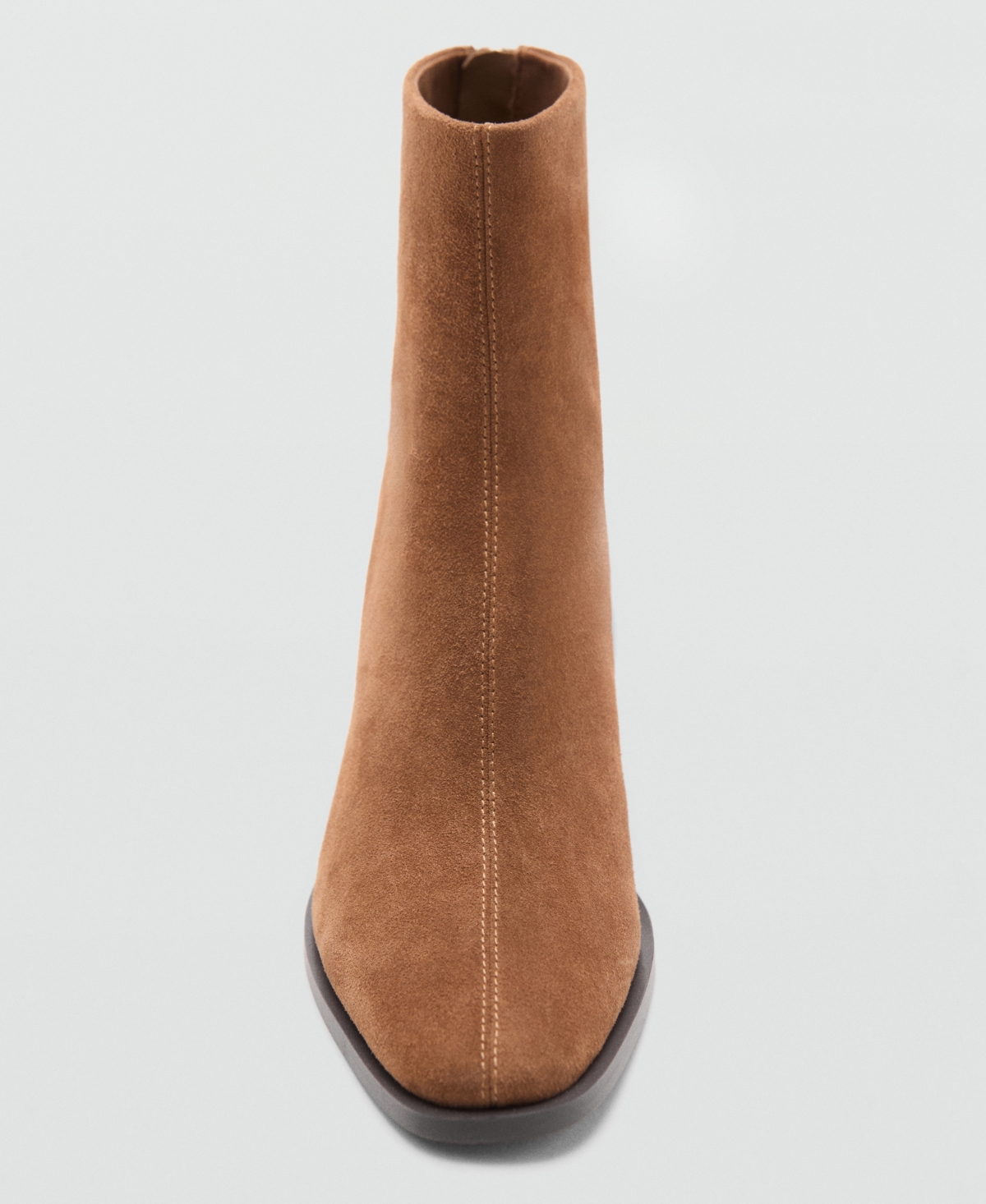 Mango Women's Block Heel Suede Leather Ankle Boots In Brown