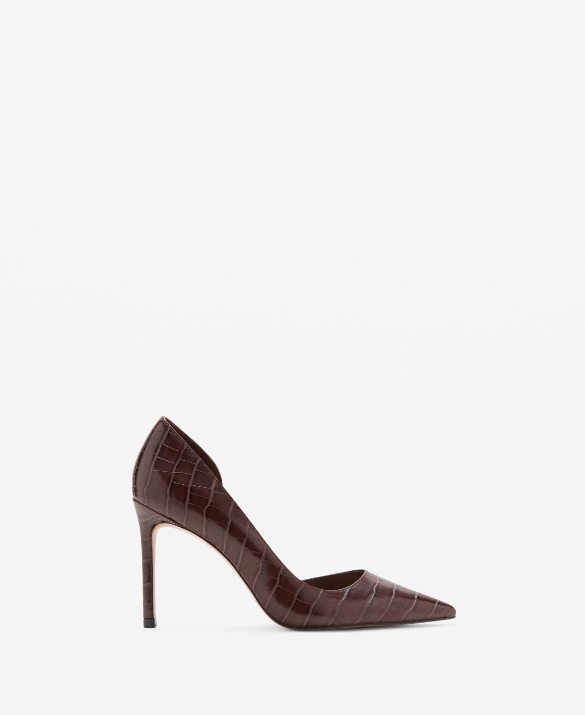 Mango Chaussures Talon Effet Croco Chocolat - Femme - 41 -  In Brown