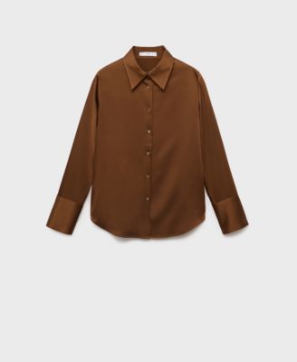 Women's Satin Finish Flowy Shirt