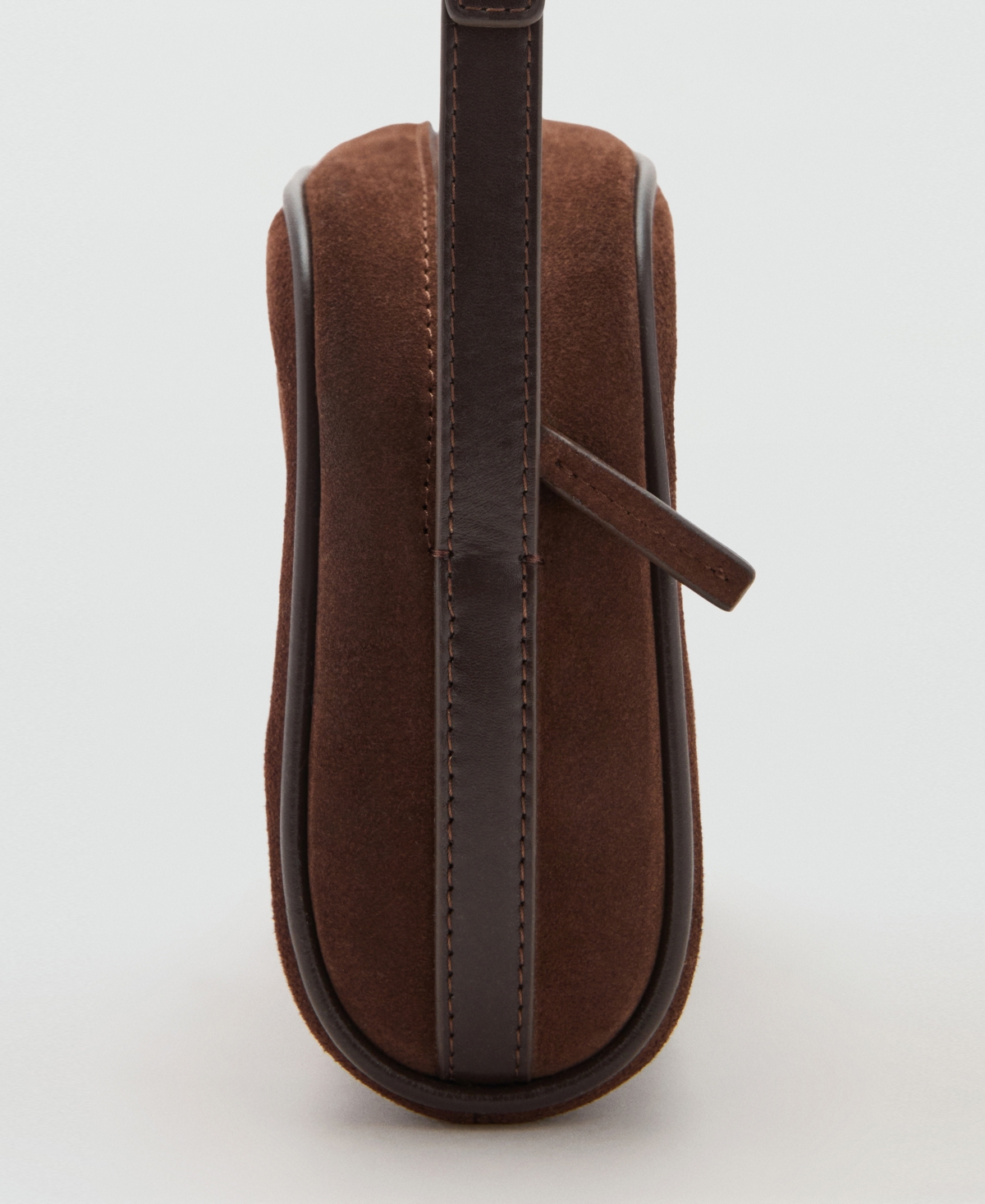 Mango Women's Suede Leather Shoulder Bag In Brown
