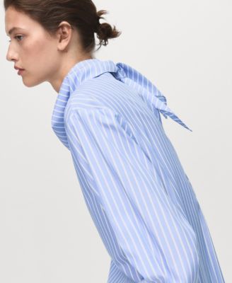 Women's Handkerchief Detail Striped Blouse