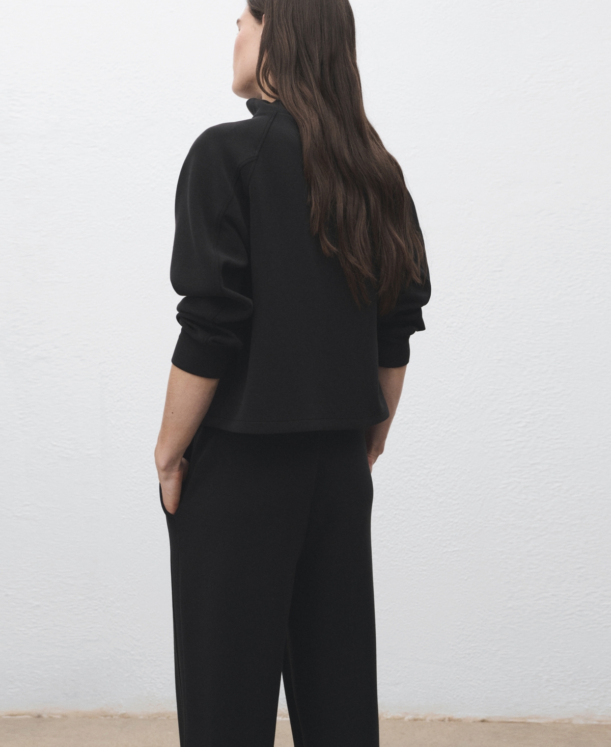 Mango Women's High Collar Sweatshirt In Black