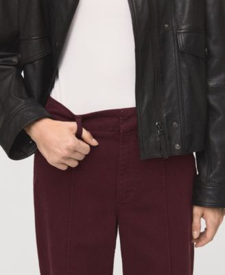 Women's Stitching Detail High-Waisted Wide-Leg Jeans