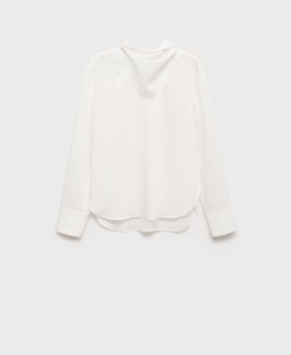 Women's Handkerchief Detail Striped Blouse
