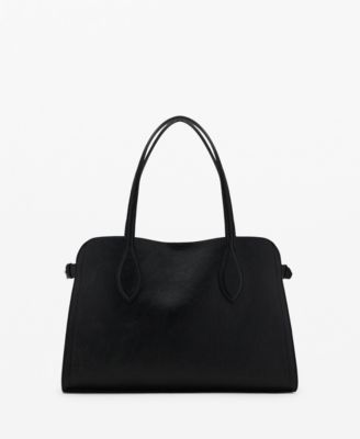 MANGO - Women's Pebbled Leather Effect Medium Bag