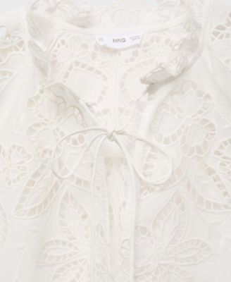 Women's Bows Detail Embroidered Blouse