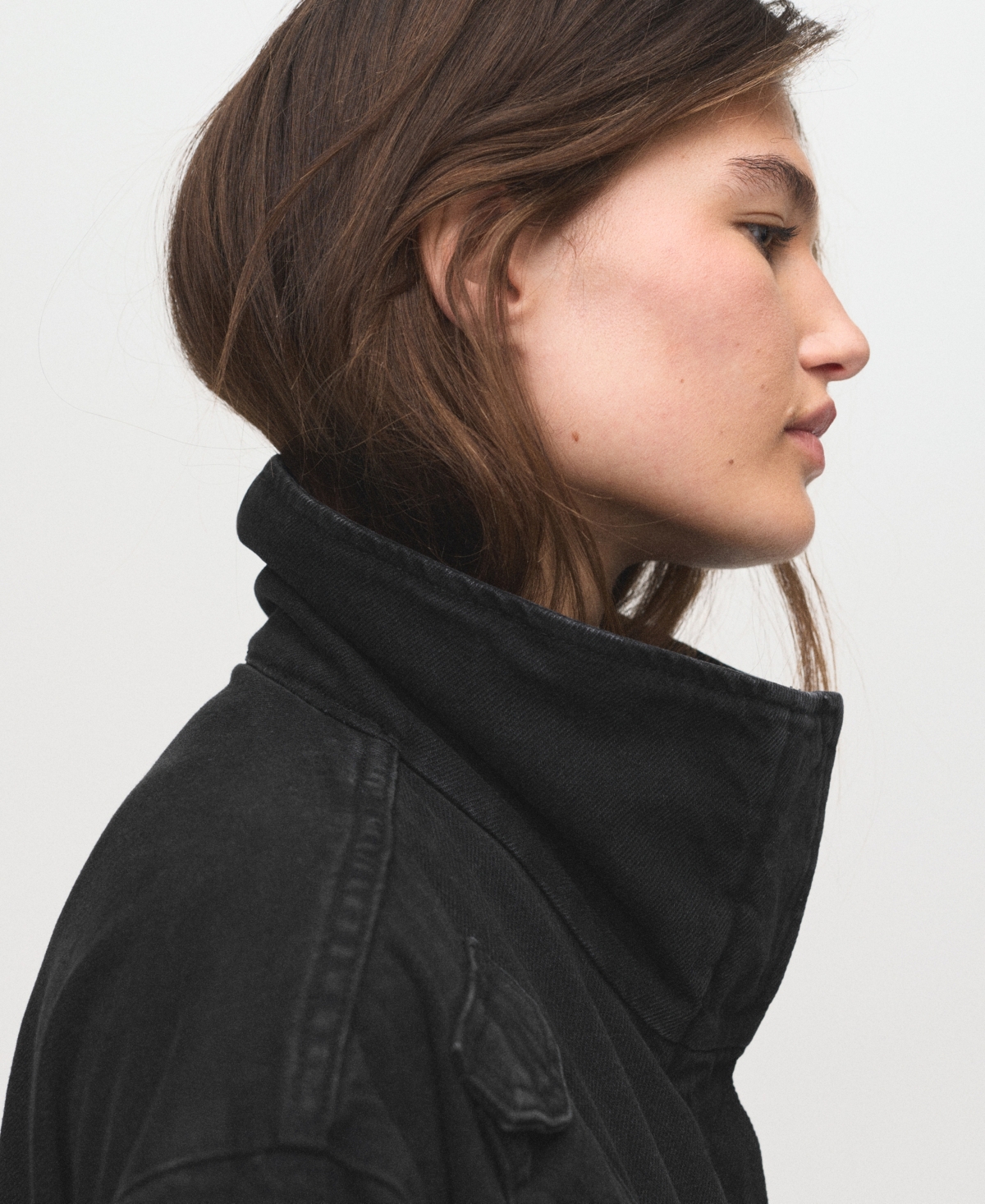 Mango Women's Pockets Oversized Denim Parka In Black