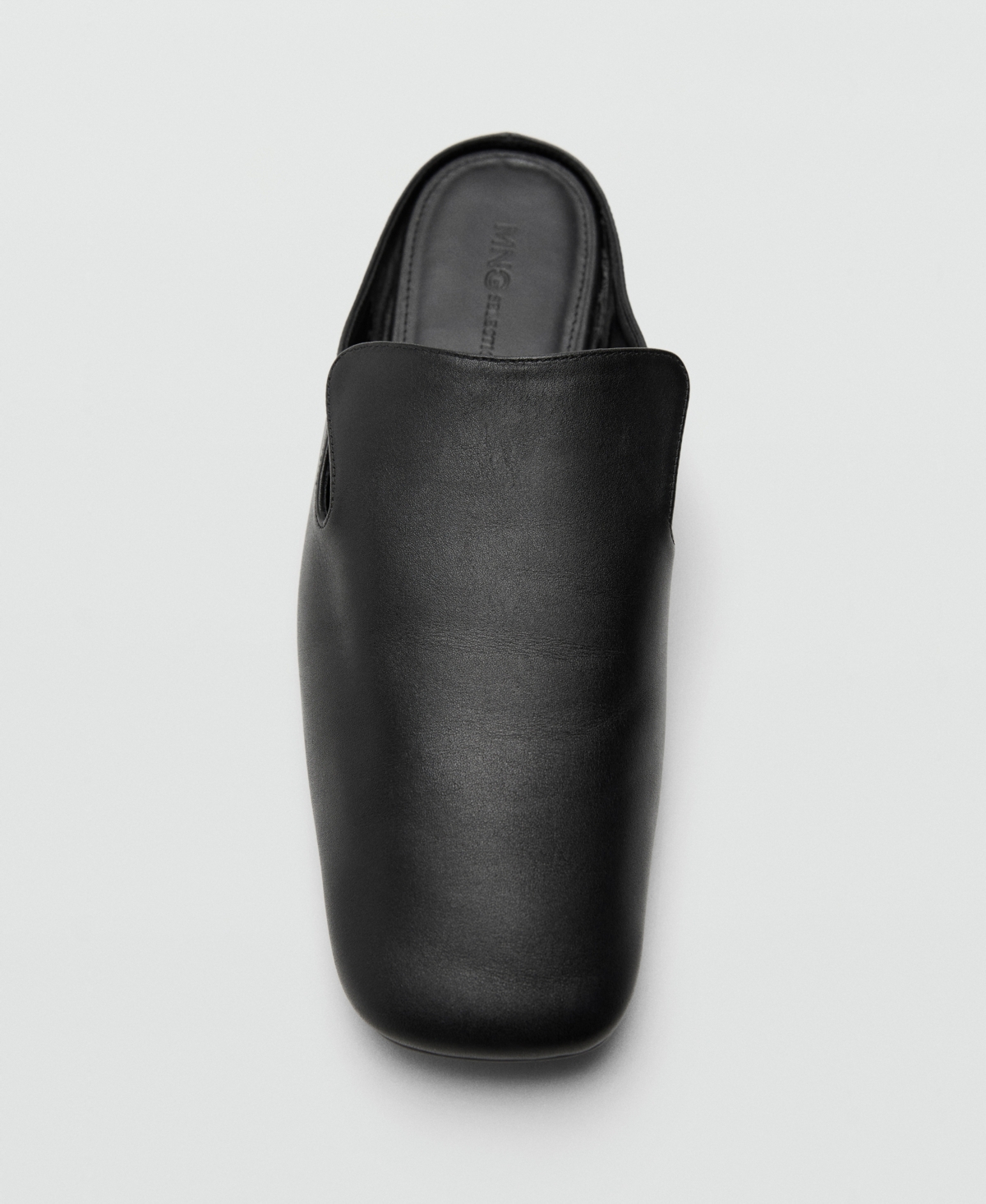 Mango Square Toe Mule In Black