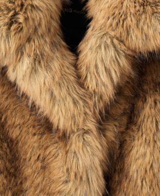 Women's Lapels Fur-Effect Jacket