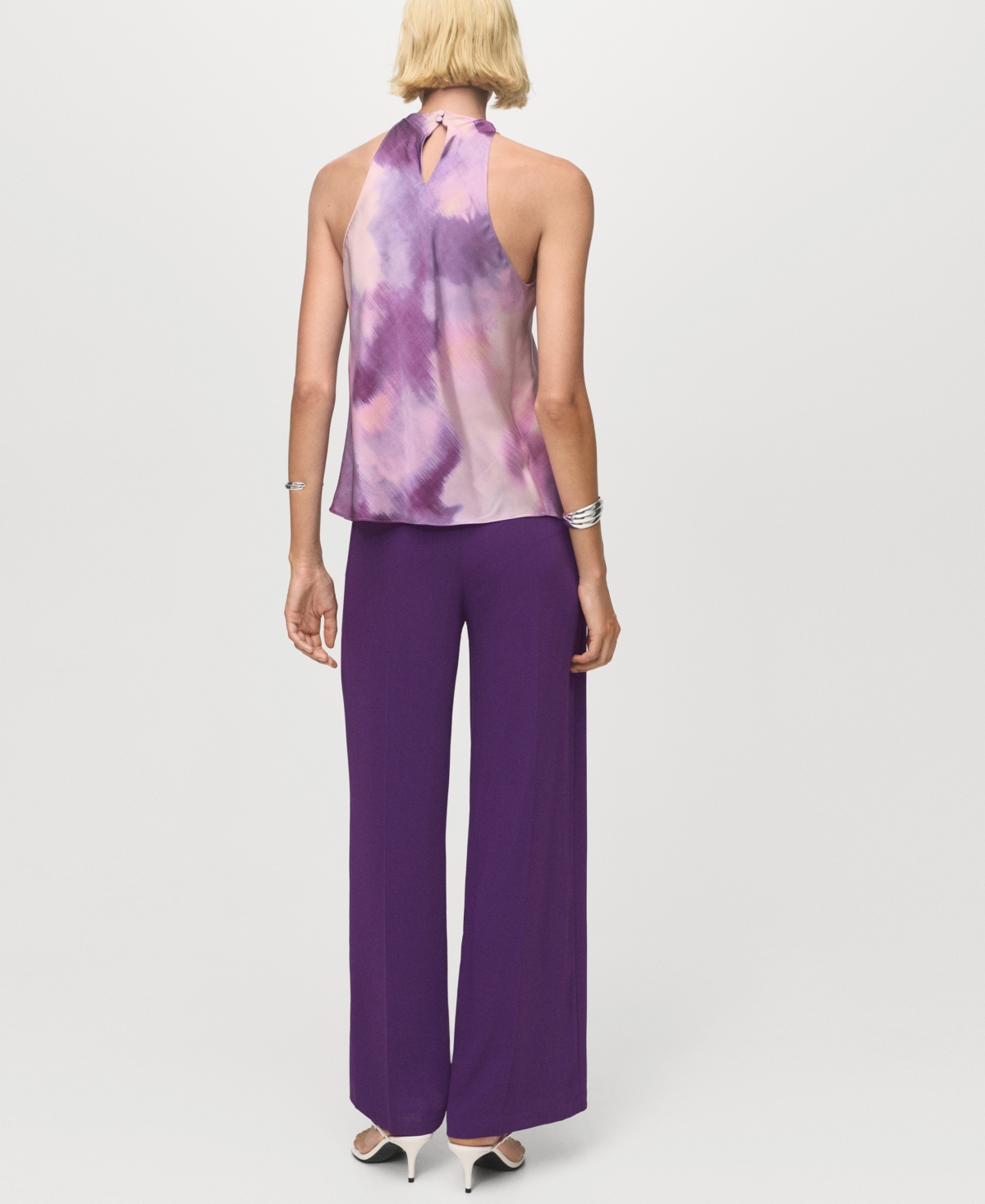 Mango Women's Satin Straight-Fit Pants