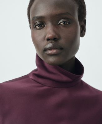 Women's Satin High-Neck Dress