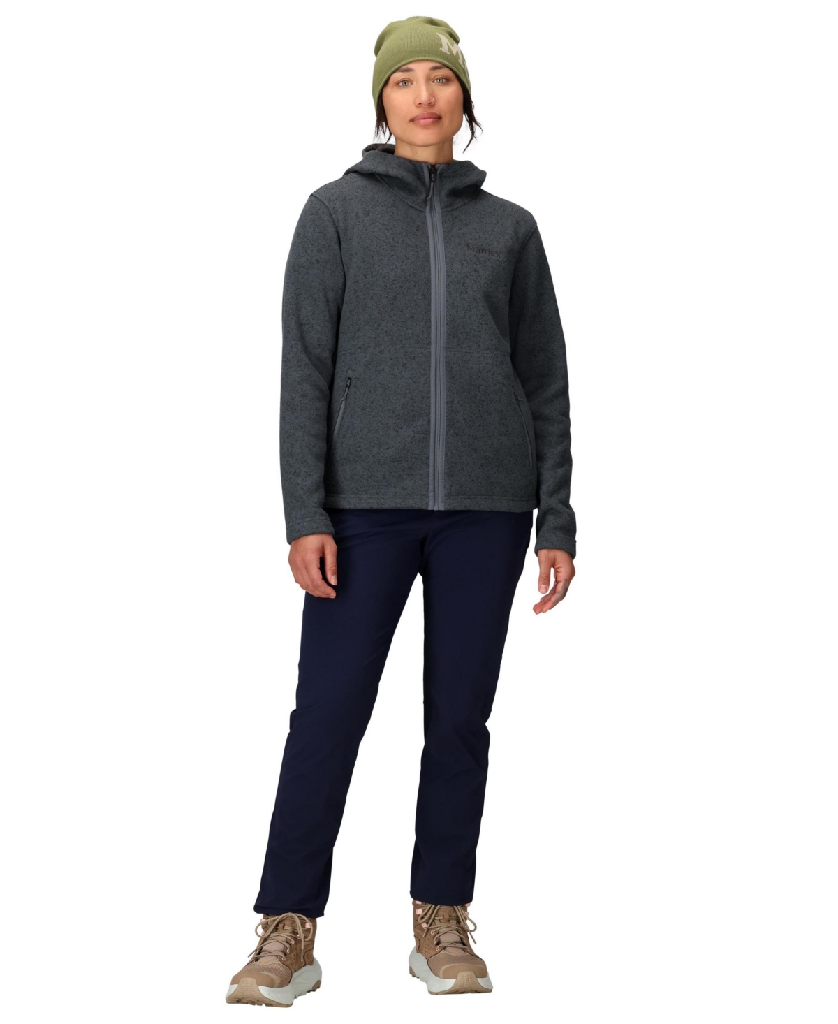 Marmot Women's Drop Line Full-zip Sweater Hoodie In Black