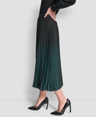 Women's Pleated Ombre Pull-On Skirt
